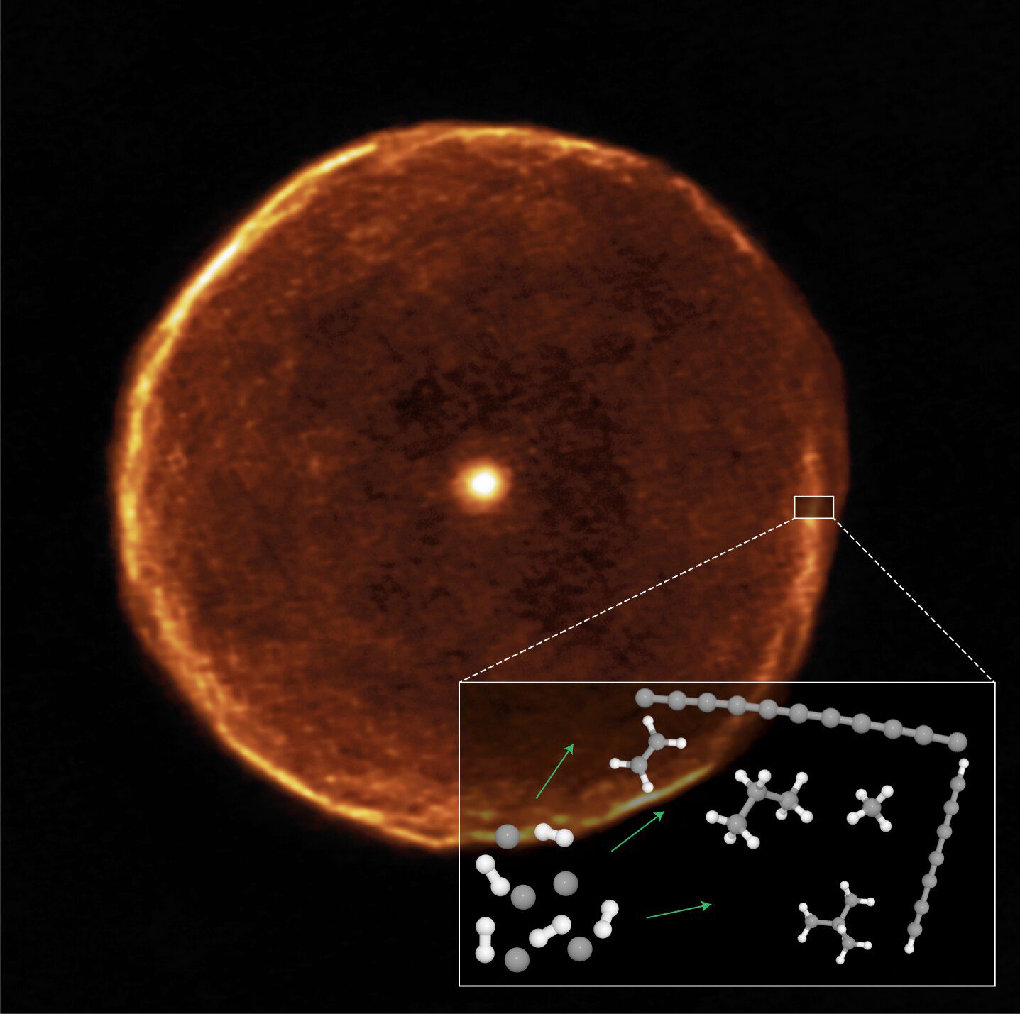 В звездной пыли нашли присутствие нанозерен углерода и молекулярных смесей