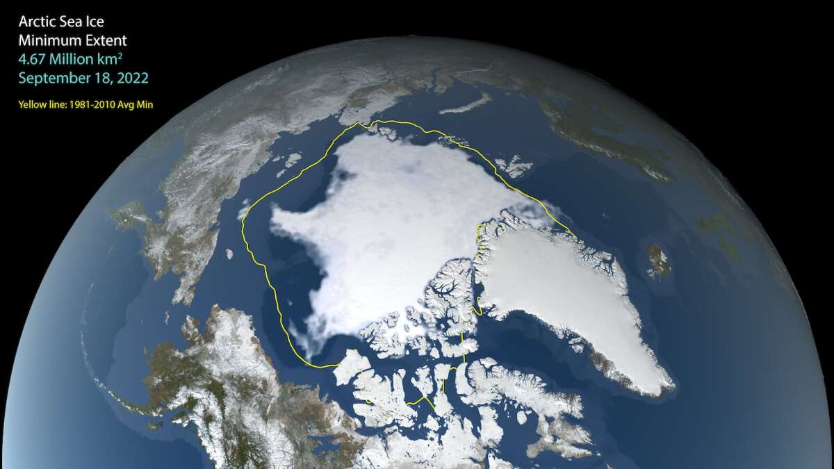 Арктический морской лед растаял до своего годового минимума