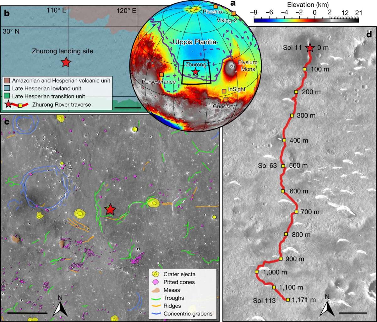 Марсоход Zhurong обнаружил доказательства возможного наводнения на Марсе миллиарды лет назад